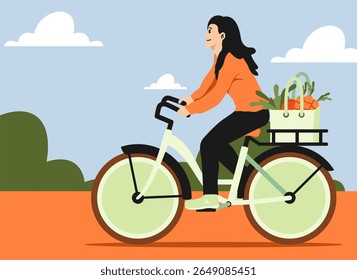 Healthy living cycle vector illustration