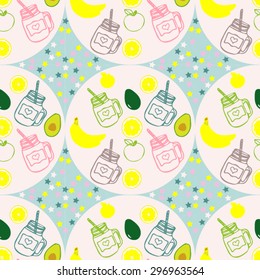 Healthy living inspired seamless vector pattern 