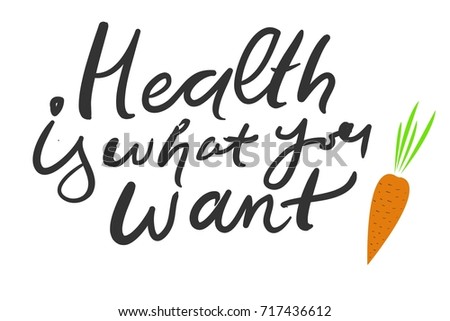 Healthy Living Motivational Quotes Hand Lettering Stock Vector