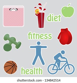 Healthy living stickers(diet & exercise)