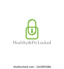 healthy lock simple line art logo 