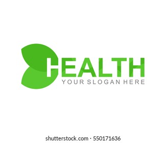 Healthy Logo Design With Leaf