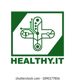 Healthy IT Logo Design Vector