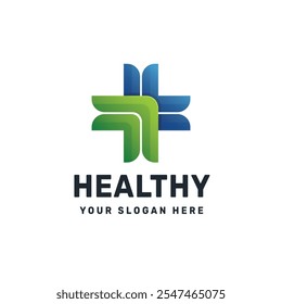 Ilustración de icono de Vector colorido de gradiente de logotipo saludable