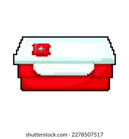 healthy lunch box game pixel art retro vector. bit cash healthy lunch box video arcade. old vintage illustration