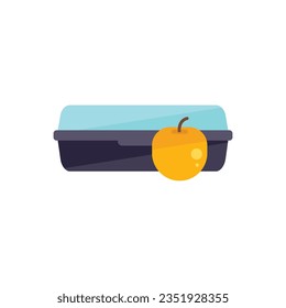 Healthy lunchbox icon flat vector. Food box. Meal bag isolated