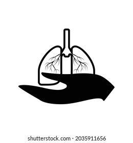 Healthy lung icon design vector graphics