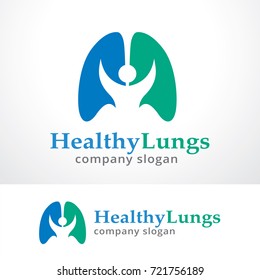 Healthy Lung Logo Template Design Vector, Emblem, Design Concept, Creative Symbol, Icon