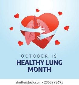 Healthy Lung Month design template good for celebration. Lung vector design. flat design. vector eps 10.