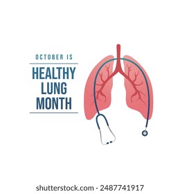 Healthy Lung Month vector design template good for celebration usage. Healthy Lung design. flat design. eps 10