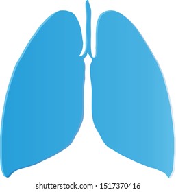 Healthy lung vector. Lung with blue background.