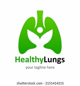 healthy lungs abstract vector logo