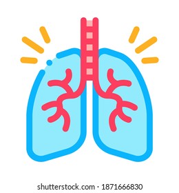 vector de icono de color de pulmones sanos. signo de pulmones sanos. ilustración de símbolo aislado