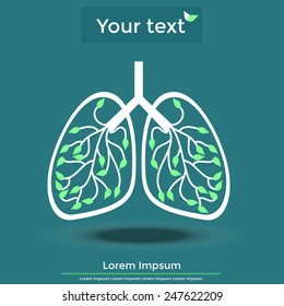 Healthy lungs, in a flat colors