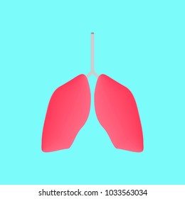 Healthy lungs icon with celestial background. Vector, illustration.
