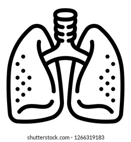 Healthy lungs icon. Outline healthy lungs vector icon for web design isolated on white background