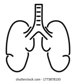 Healthy lungs icon. Outline healthy lungs vector icon for web design isolated on white background