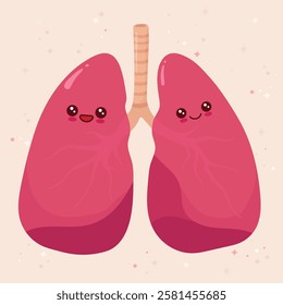 healthy lungs illustration of human body breathing body part children character cartoon drawing