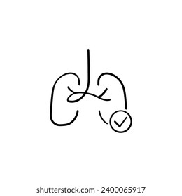 Healthy Lungs Line Style Icon Design