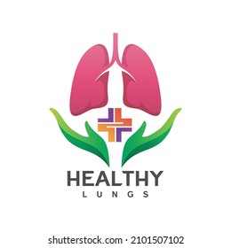 Healthy Lungs Medical Logo Design Vector