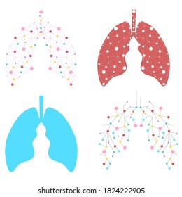 Healthy lungs medicine connected model se. Triangle connected dots point. Online doctor World Tuberculosis day modern innovative technology vector illustration. Abstract human lung with dots and lines