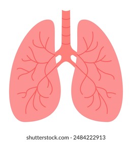 Healthy lungs not damaged by smoking. No tobacco day concept. Vector illustration