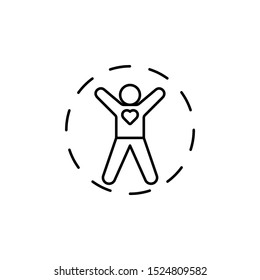 Healthy man heart icon. Element of world cancer day icon