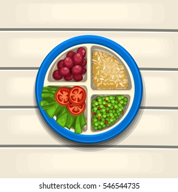 healthy meal food menu combination for kid with fruit, carbs, vegetables, and protein