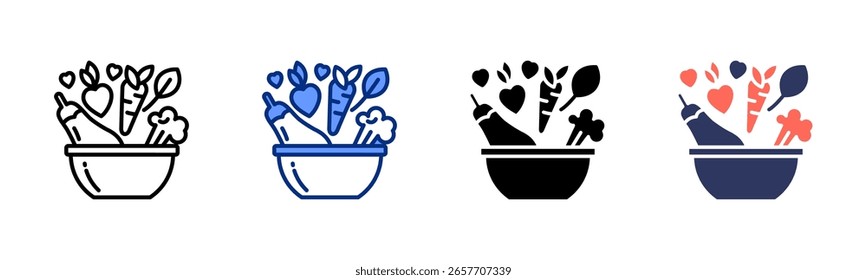 Healthy Meal icon sheet multiple style collection