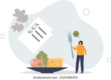 Healthy meal planning with daily food ingredients list.detox and wellness illustration.