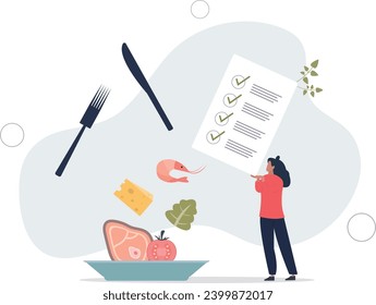 Healthy meal planning with daily food ingredients list .Weekly eating schedule with plan for slimming.flat vector illustration.