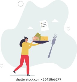 Healthy meal planning with daily food ingredients list. character life .