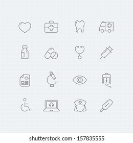 healthy and medical vector thin line symbol icon 