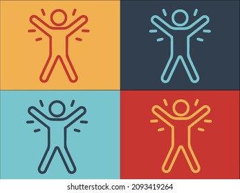 Healthy Mental Man Logo Template, Simple Flat Icon of healthy,man,mental