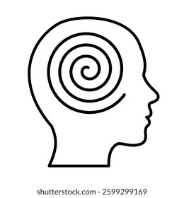 Healthy mentality, clear mind, calm gaze, harmonious spiral
