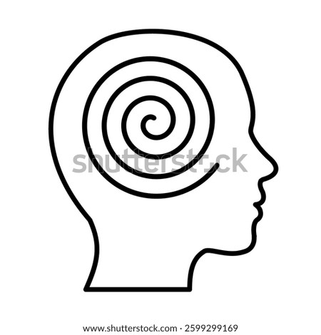 Healthy mentality, clear mind, calm gaze, harmonious spiral