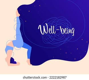 Healthy mentality and self care illustration.