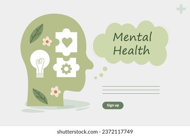 Healthy mentality and self care illustration set. Feel confident, relax, accept and love . Selfcare and acceptance concept. Vector illustration.