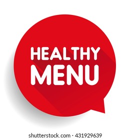 Healthy menu sticker label vector