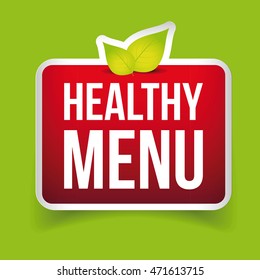 Healthy Menu vector sign red