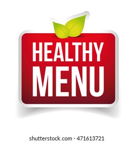 Healthy Menu vector sign red