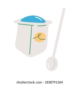 Healthy milk yogurt containing probiotics for good microflora in stomach
