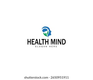 Logotipo de mente saludable naturaleza creativa dejar la clínica de salud carácter de diseño de mente inteligente
