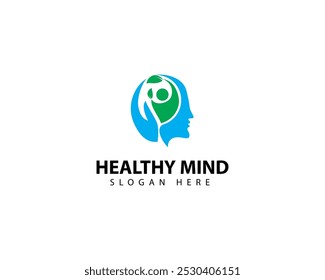 Healthy mind logo design, creative logo design inspirations template