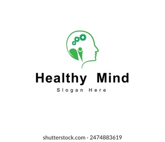 Healthy Mind Mental Health Human Head Medical Cross Logo Vector icon illustration