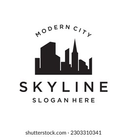 Healthy modern city skyline logo design.Logo for business, property, building and architect.