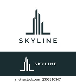 Healthy modern city skyline logo design.Logo for business, property, building and architect.