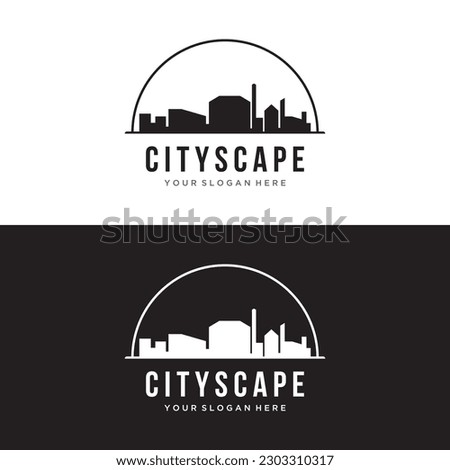 Healthy modern city skyline logo design.Logo for business, property, building and architect.