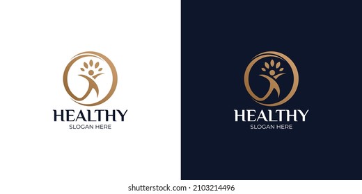 conjunto de logotipos sanos, modernos y sencillos