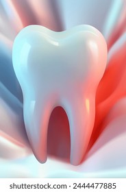 Healthy molar tooth realistic vector illustration isolated on abstract background